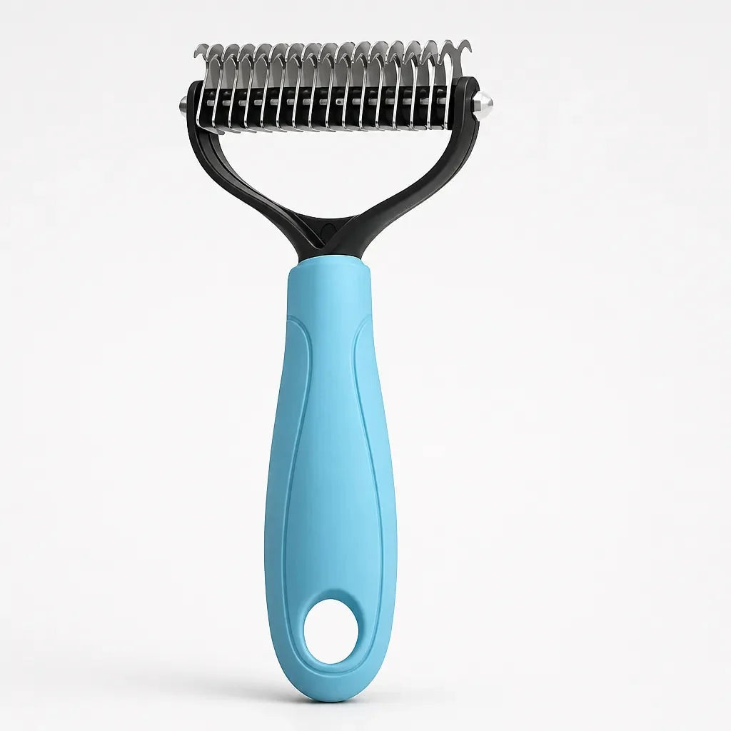Furlyn – Double sided pet grooming rake for shedding and mats