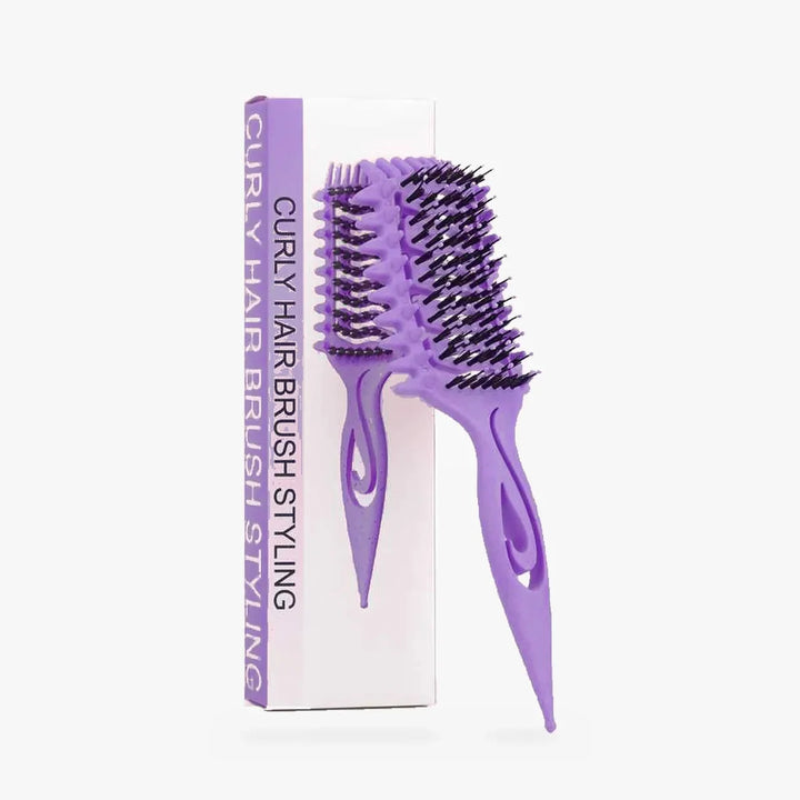 Curliza – Ventilated Curly Hair Brush with Boar Bristles for Defined Ringlets