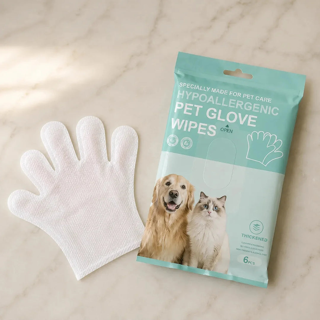 Pawmi – No-Rinse Pet Glove Wipes for Cats &amp; Dogs, 6-Pack