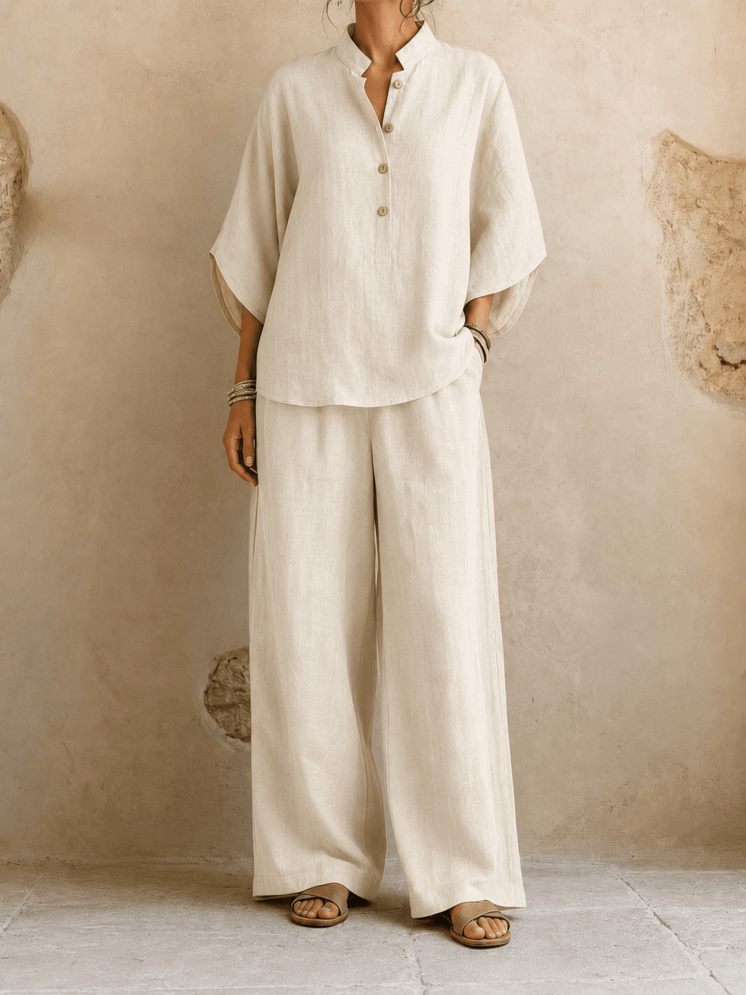 Maribel | Ensemble à manches chauve-souris et pantalon large